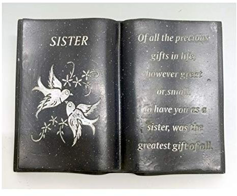 Livre commémoratif pour sœur Gris ardoise – Colombe et strass – Plaque funéraire ornement hommage