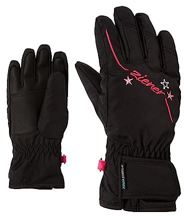Ziener Mädchen LULA Ski-Handschuhe/Wintersport | wasserdicht atmungsaktiv, black, 5