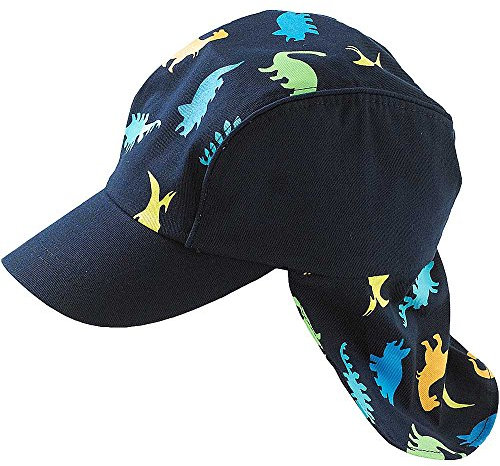 Boys Dinosaur Shark Animal Print Legionnaire Peak Summer Sun Cap Hats - Dino Print - 3/6 Years