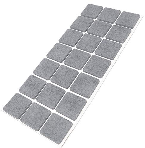 Adsamm® / 21 x Selbstklebende Filzgleiter/Grau / 30x30 mm/Quadratisch/Möbelgleiter aus Filz mit 3.5 mm Stärke/Möbel- und Bodengleiter