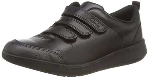 Clarks Boy's Scape Sky K Sneakers, Black Leather, 11 UK Child