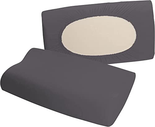 Erwin Müller Nackenstützkissenbezug Nürnberg Doppel-Jersey, anthrazit Größe 40x60 cm - sehr strapazierfest, temperaturausgleichend, mit Rundumgummizug