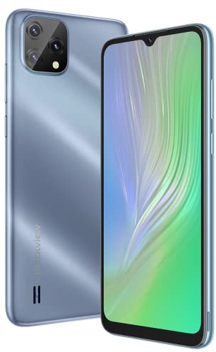 Blackview A55 4G Smartphone ohne Vertrag Ggünstig, 6,53 Zoll HD+ Bildschirm, MT6761V 2,0 GHz 3GB+16GB, 5MP+8MP Kamera, 4780mAh Akku, Android 11 DUAL SIM Handy GPS Gesichts Entsperrung Blau