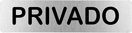 MovilCom® - Señal de acero inoxidable PRIVADO | Placa puerta | Señal informativa | Cartel Puerta 200X50mm