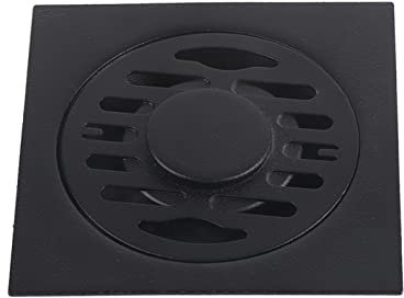 Siphon de sol douche, couvercle remplacement crépine vidange grille ddouche en acier inoxydable rond amovible polyvalent cuisine balcon couvercle siphon de sol, noir(washing machine floor drain)