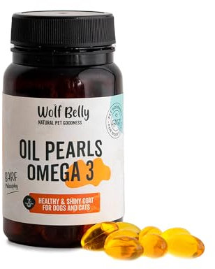 Wolf Belly - Omega 3 per Cani e Gatti 100% Naturale (60 Capsule) con EPA e DHA | Olio di Pesce Puro | Pelo e Pelle Sani | Articolazioni Forti | Supporto al Sistema Immunitario - Prodotto in Europa