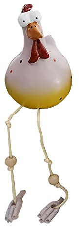 Junerain SPEPROECO Decorazione da Giardino con Pollo in Resina, Statua di Pulcino Decorativo da Giardino, Sgabello da Recinzione Decorativo con Pollo, Figurine di Animali da Esterno Figurine