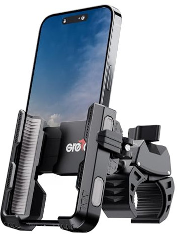 Grefay Fahrrad Handyhalterung Handyhalter Motorrad [1s-Sperre] 2025 Handy Fahrradhalterung Universal Lenker Halter für iPhone 15 14 13 Pro Max Plus, Samsung S24, Smartphone (Grau)