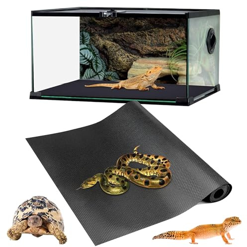 aleawol Reptile Carpet, Bearded Dragon Tank Liner 44.5×300cm Large Terrarium Carpet Non-Adhesive Tortoise Bedding Mat Thickened for Leopard Gecko Lguana Lizard Snake Turtle