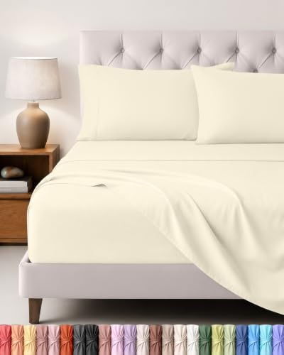 Utopia Bedding Juego de Sabanas 4 Piezas, 150x200cm, Marfil