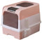 Yopption Cat Litter Box litter tray with Lid Extra Large Cat Toilet Covered Litter Box with Top Entry Fully Enclosed Litter Pan Slide- Out Tray with Scoop Easy No Smell Kitty Toilet, Pink