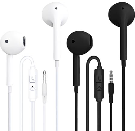 Greacesrio Auriculares In Ear con Cable y Microfono, Auricular con Jack, con Micrófono y Control de Reproducción, para Teléfonos Móviles, Tabletas, MP3 y Otros Dispositivos de Audio de 3,5 mm