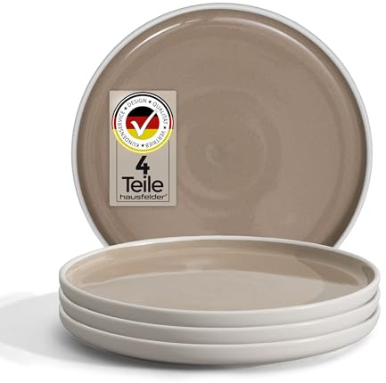 Hausfelder Steingut Speiseteller 4er Set, 27 cm, Shadow Stone