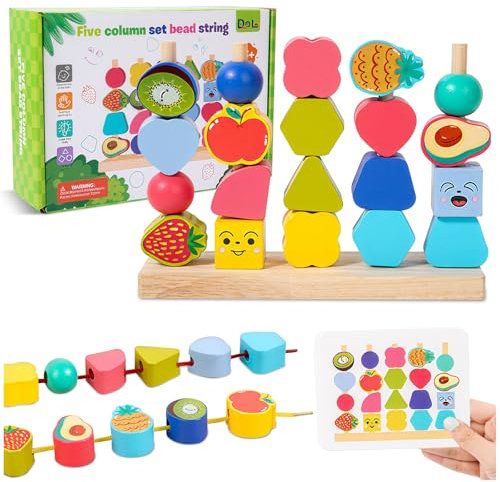 Regalo Niño 3 4 5 6 Años, Juguete Montessori, Bloques Construccion Niños, Bloques, Juegos de Apilar, Motricidad Fina, Juegos de Clasificación con Tarjetas, Regalo Educativo para Bebés, Niños y Niñas,