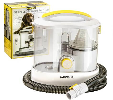 CARRERA Set di aspirapolvere per la cura degli animali domestici [7 in 1] tagliacapelli per cani – tosatrice – cani – gatti – con aspirapolvere – con spazzola – 450 W – 3,3 l