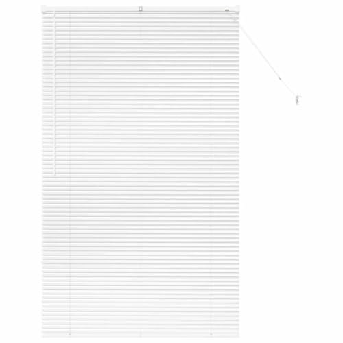 vidaXL Persiana para Ventana con Cortinas Manual Blanco Aluminio, Cortinas Modernas para Sala, Ajustables, Resistentes, Verticales para la Privacidad y Decoración del Hogar