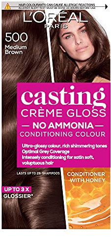 L'Oréal Paris Casting Crème Gloss, Semi-Permanent Hair Dye, Radiant & Natural Colour, Shade: Light Brown 500