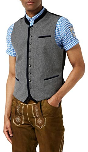 Stockerpoint Herren Alonso Trachtenweste, grau nachtblau, 52