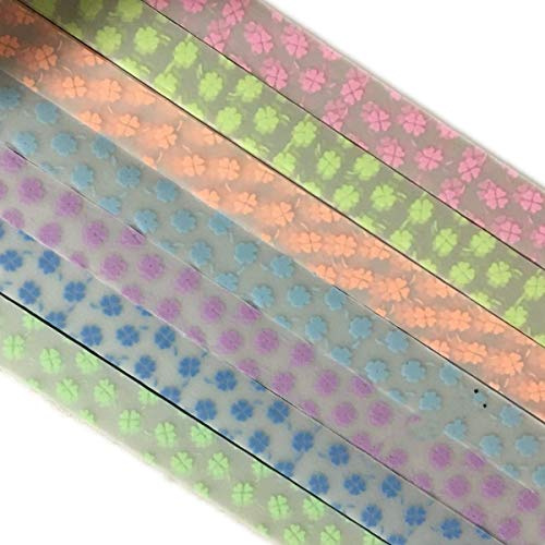 ODETOJOY Tiras plegables de papel de origami que brilla en la oscuridad, diseño de corazón de la torre Eiffel luminoso, 7 colores, 210 hojas (diseño de flores)