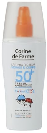 CORINE DE FARME Leche Protectora Rostro Cuerpo Babies Kids Fps 50 (Novedad) 150 ml pour bébés et enfants, usage quotidien, format pratique