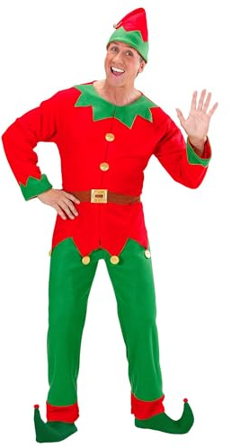 W WIDMANN MILANO Party Fashion - Costume da elfo aiutante di Babbo Natale, elfo, costume di Natale, costumi in maschera