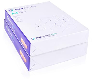 FairToner Kopierpapier Standard DIN-A4 1.000 Blatt (2 X 500 Blatt) 80g, Universal Druckerpapier Weiß