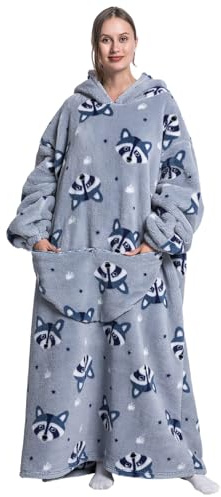 Gegeryozer Batamanta Mujer con Capucha, Mangas y Bolsillo - Sudadera Ponible de Invierno, Manta Polar Cálida para Sofá y Hogar | Talla Única