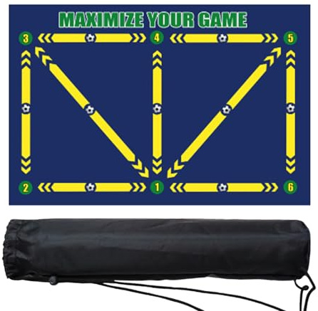 JasCherry Tapis d'entraînement de football, 90 x 60 cm, équipement d'entraînement pour dribbler, contrôle du ballon, tapis antidérapant, accessoires, cadeaux pour garçons et enfants, ensemble C