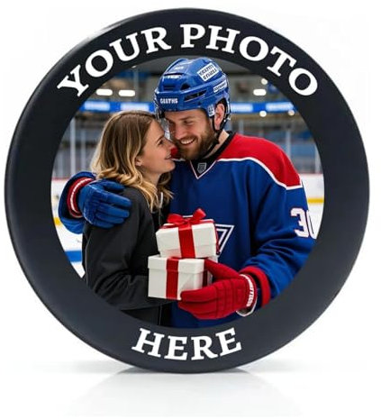 Personalisierte Hockey-Pucks Individuell gestaltete Hockey-Pucks mit Foto-Logo Individuell gestaltete Standard-Wettkampf-Eishockey-Pucks Hockey-Geschenke für Fans Männer Jungen Freund Ehemann Vater