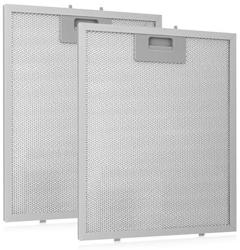 BREANIFULL Confezione da 2 filtri antigrasso in metallo per cappa da cucina, 260 x 320 x 9 mm, filtri antigrasso a 5 strati, compatibili con molte cappe della gamma leader (argento)