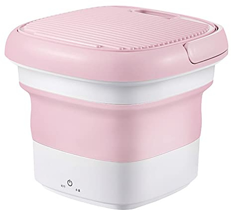 Kompakt bärbar mini-tvättmaskin - Ultraljud halvautomatisk tvätt- och torkmaskin för underkläder/strumpor - Hopfällbar design, sterilisering, för hem och resor (Blå) (Pinks)