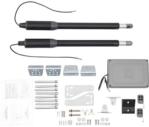 WTRYRN Motorisation Automatique pour Portail, ouvre-Portail électrique 200 TR/Min, Bras Double Robuste avec 2 télécommandes pour Portes de Garage résidentielles en Grillage et Fer forgé