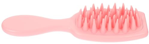 BAZEITFLOW Cepillo Masajeador de Cuero Cabelludo para Champú, Exfoliante Anticaspa, Masajeador Manual Rosa para Limpieza Profunda del Cabello y Cuidado Diario