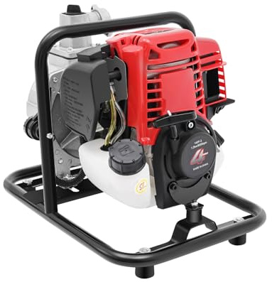 Bomba de agua de gasolina, 1200 W, motor de 4 tiempos, bomba de jardín de 4 tiempos, con altura de extracción de 30 m, altura de aspiración de 900 ml, capacidad del depósito de aceite, para riego
