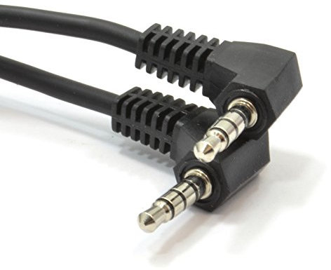 kenable Right Angle 3.5mm 4 Pole Jack Plug to Right Angled Plug Cable 1.5m [1.5 metres]