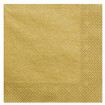 20 Servietten 33x33cm Gold Metallic // Deko Napkins Ornament Tischdeko Hochzeit Kommunion