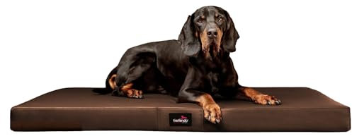 tierlando® Orthopädische Hundematratze Alice Easy CLEAN Kunstleder Visco-Hundematte Größe: 150x100cm | Farbe: 01 Braun