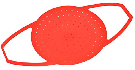 BESTonZON - Inserto per cottura a vapore in silicone, regolabile, con manico, taglia S, colore: Rosso