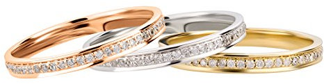 Ardeo Aurum Damenring aus 585 Gold Rosegold mit 0,27 ct Diamant Brillant Memory-Ring Eternity Vorsteckring