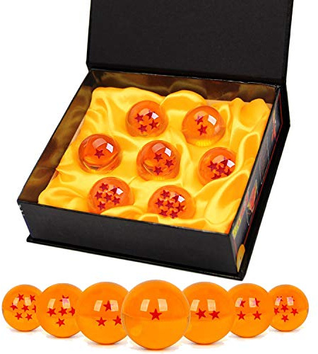 TATAFUN Bolas del Dragón, 7 PCS Dragon Ball Dragonball 1 a 7 Estrellas con Caja de Regalo, Bola de Cristal Transparente,decoración K9- Diámetro 4,3cm