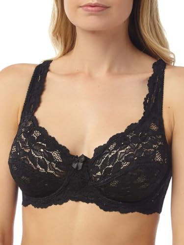 Marlon Women's Sarah Lace Underwired Bra, Black, 44B
