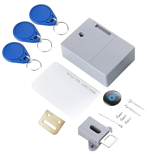Molbory Cerradura de armario inteligente, sin agujeros, incluye 3 llaveros y 1 tarjeta, cerradura invisible, apertura electrónica de tarjetas RFID para bibliotecas de sauna, fábricas y oficinas