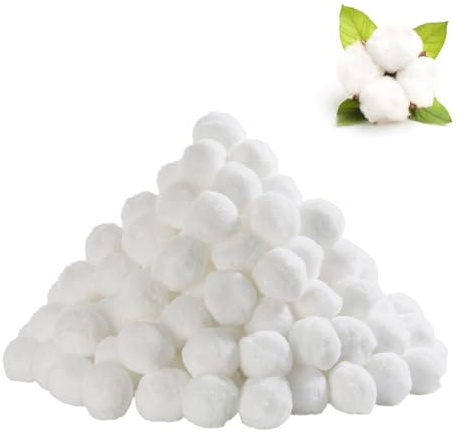 Comioke Batuffoli di Cotone, 300 Pezzi, Puro Cotone, Rotondi, Morbidi e Assorbenti, Ideali per Trucco e Pulizia