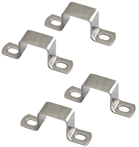 (4 piezas) Abrazadera cuadrada de tubo de 70 x 70 mm, acero inoxidable 304, en forma de U, soporte de conector de puntal para tubo, hebilla de manguera, abrazadera de cable