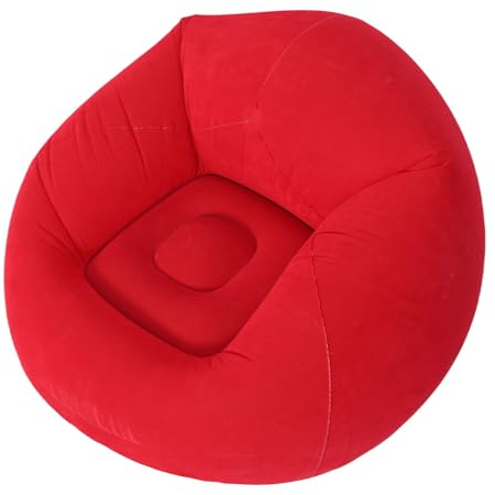 Dpofirs Silla Inflable, Silla Inflable, Fauteuil Gonflable, sofá Inflable Plegable Portátil de PVC Flocado para Sala de Estar, Dormitorio, Balcón, Oficina, Viajes (Rojo)