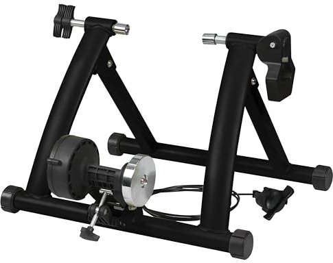 MVTEK Rouleau d'entraînement Easy Roller - Trainer Stand magnétique - Rouleau d'entraînement à Domicile en Acier - Training Stand Roues de 24/29 - Charge Max 135 kg - Compatible avec Road et VTT.