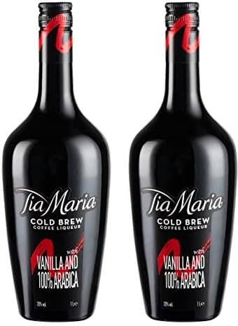 Tia Maria - Cold Brew Coffee Liqueur with Vanilla and 100% Arabica, Rich Roasted Coffee Intensity with Hints of Vanilla and Chocolate, Gluten Free, Bottle of 100 cl, 20% ABV (Pack of 2)