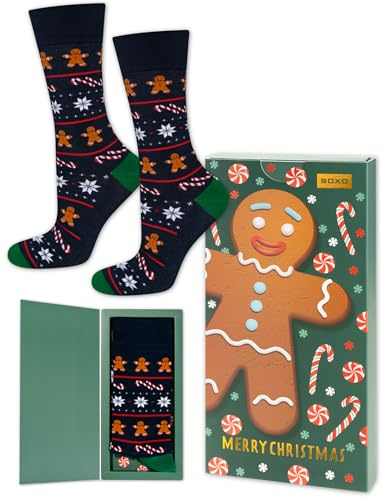 soxo Noel Chaussettes Homme Drole Idee Cadeau Femme Fantaisie Cadeaux Humour Coton Chaussette 40-45 Pain D'épices