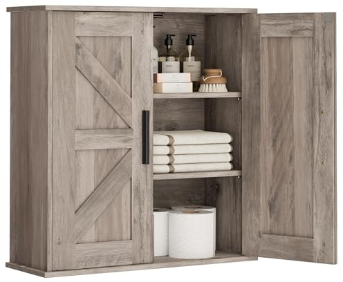 Homleke Bathroom Wall Cabinet, Medicine Cabinet with Adjustable Shelves