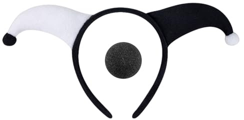 Haarreif und Nase, Clown-Set, lustiges Kostümzubehör, Aufführungen, Cosplay, Kopfbedeckung für Halloween und Party, lustiger Stoff-Kopfschmuck
